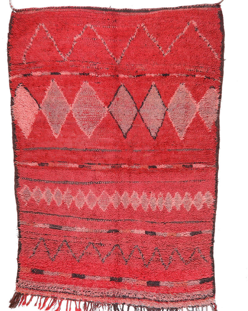 BJ-309 Vintage Berber Handmade Moroccan Rug 5'-5