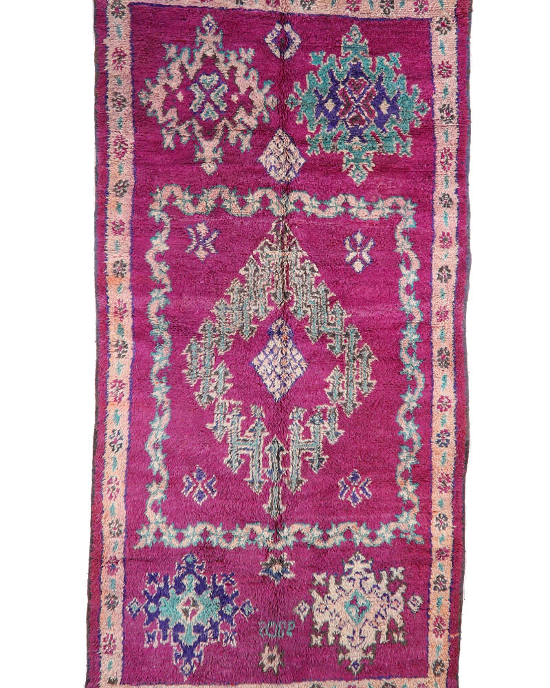 BJ-314 Vintage Berber Tribal Moroccan Rug 4'-11"x10'-2"