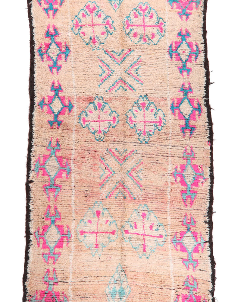 BJ-327 Berber Style Vintage Wool Moroccan Area Rug 5'-6"X9'-9"