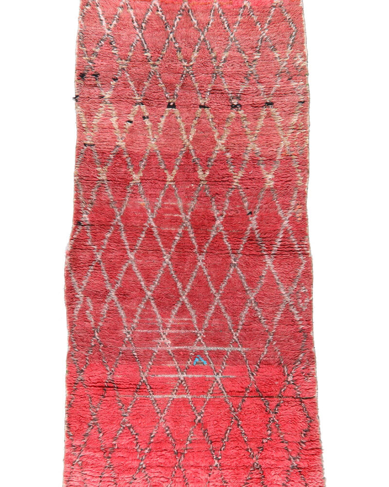 BJ-1133 Classic Berber Vintage Moroccan Area Rug 3'-3"x7'-0