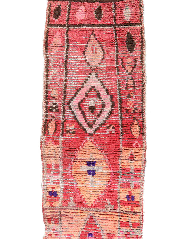 BJ-1408 Vintage Tribal Style Wool Moroccan Area Rug 3'-3"x 8'-0"