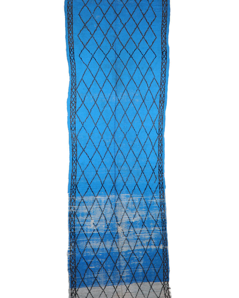 BJ-1399  Vintage Berber Hand Knotted Moroccan Rug 4'-0"x 12'-9"