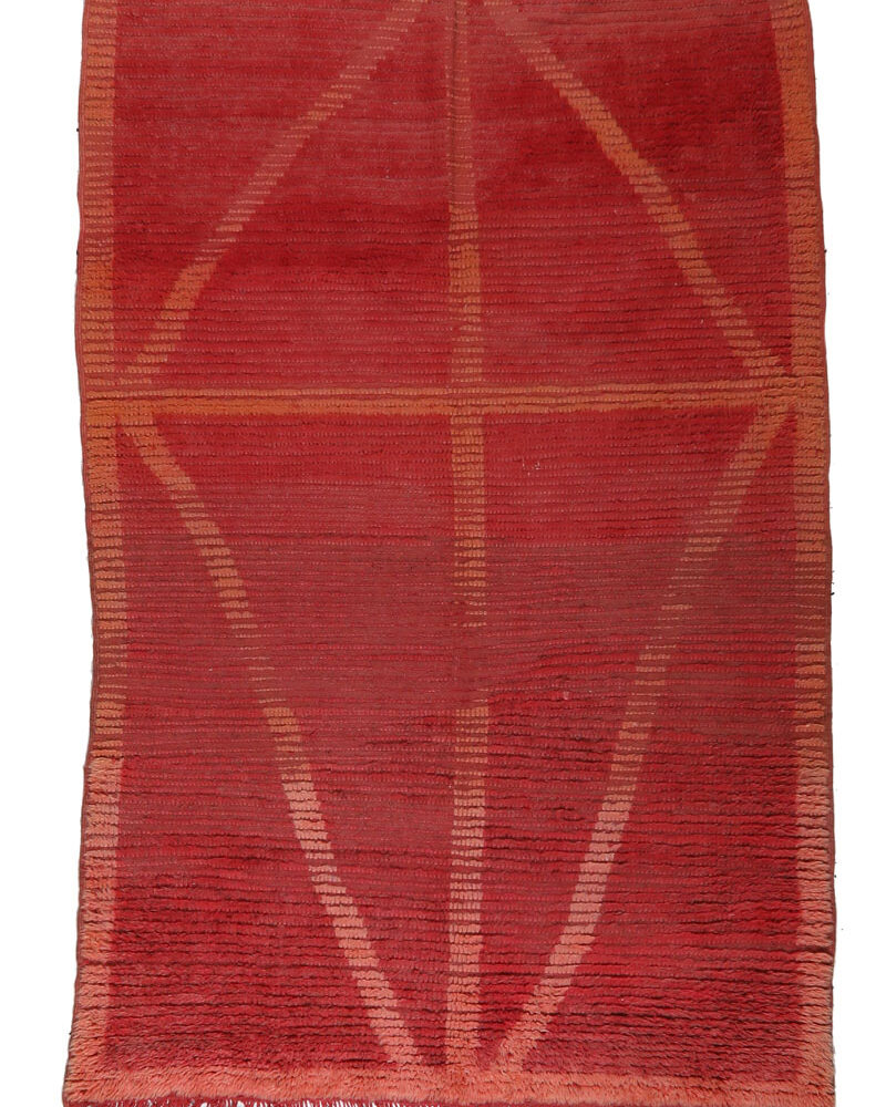 BJ-16 Vintage Short Pile Soft Wool Moroccan Area Rug 4'-3"x6'-8"