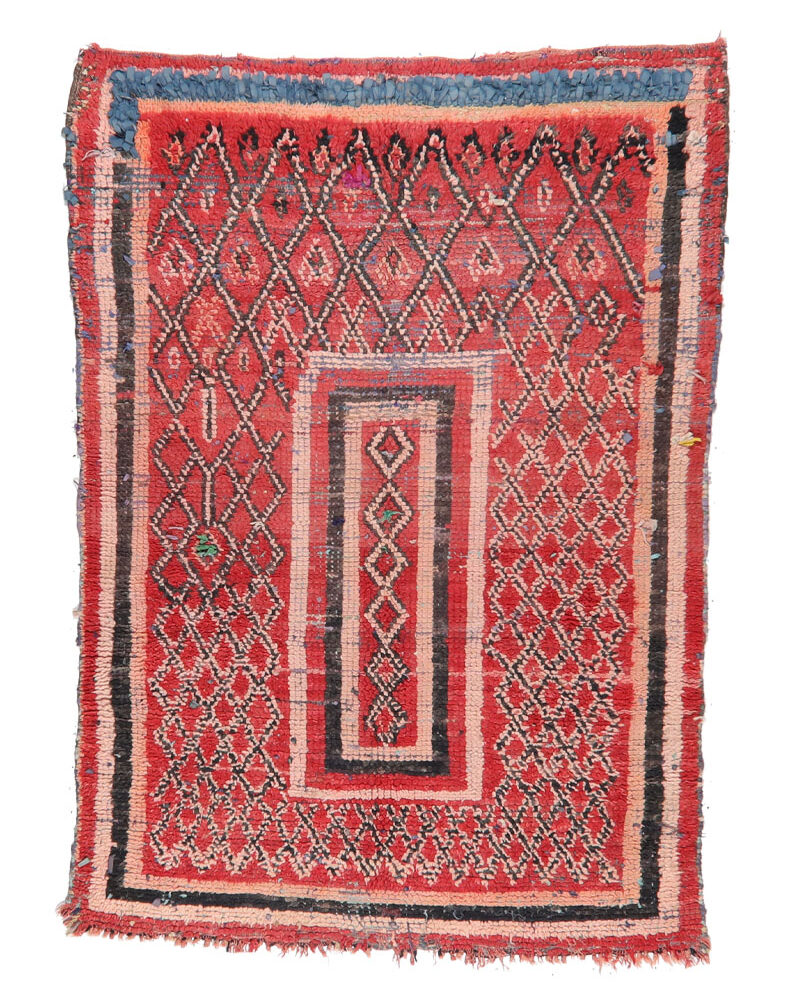 BJ-379 Classic Berber Vintage Wool Moroccan Area Rug 4'-2"x 5'-11"
