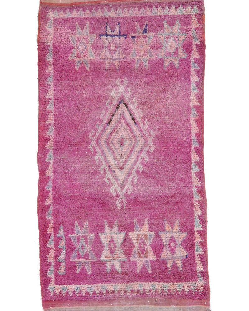 BJ-431 Classic Carpet Vintage Wool Moroccan Area Rug 3'-2"x 6'-5"