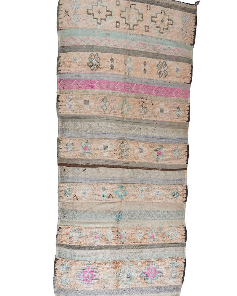 BL-1213 Nomad Style Vintage Wool Moroccan Area Rug 4'-7"x 11'-6"