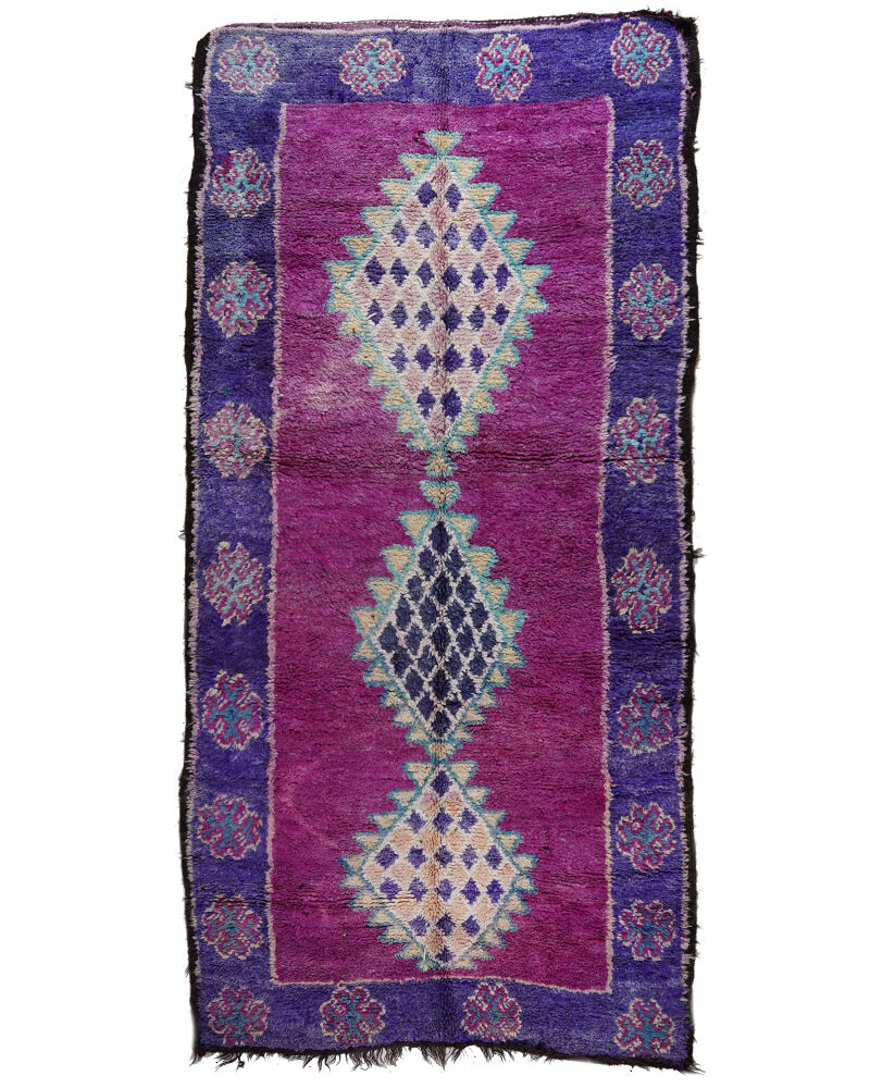 BJ-2156 Tribal Style Wool Vintage Moroccan Area Rug 5'-4"x 11'-4"