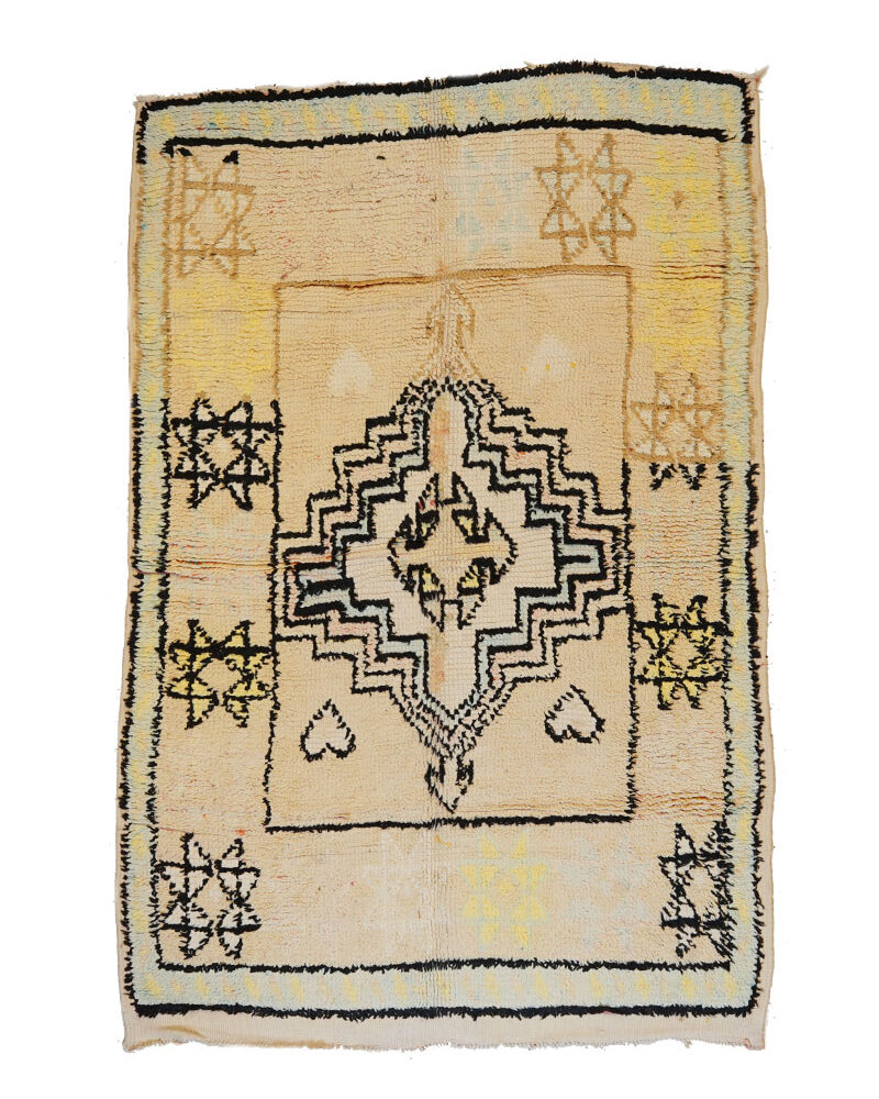 BJ-1057 Tribal Style Wool Vintage Moroccan Area Rug 4'-9"x 7'-0"