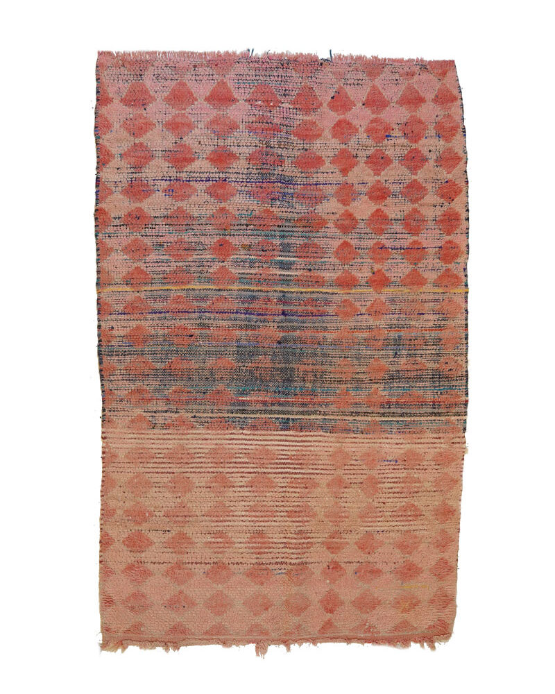 BJ-1052 Tribal Style Wool Vintage Moroccan Area Rug 4'-3"x 7'-0"