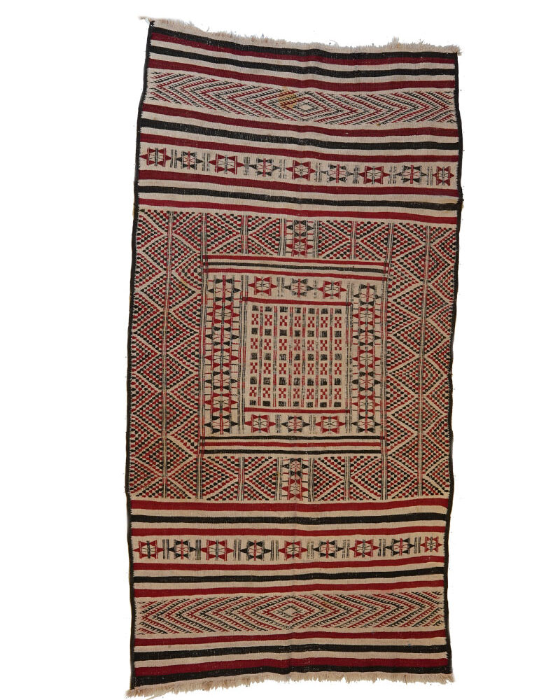 BJ-508 Vintage Berber Carpet Area Moroccan Rug 3'-10"x 7'-7"