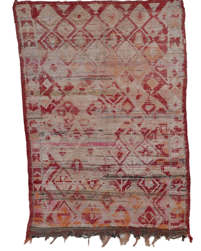 BJ-2371 Vintage Mid Atlas Style Wool Tribal Moroccan Area Rug 4'-9"x 7'-0"