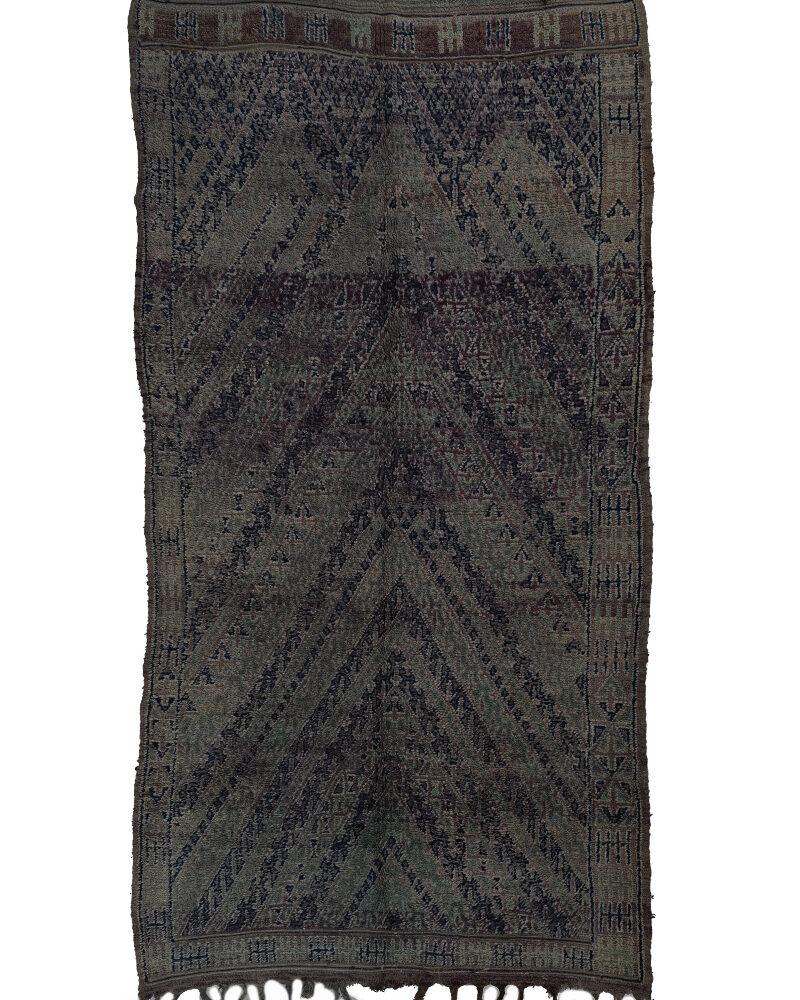 BM-2005 Vintage Mid Atlas Style Wool Tribal Moroccan Area Rug 6'-3"x 13'-0"
