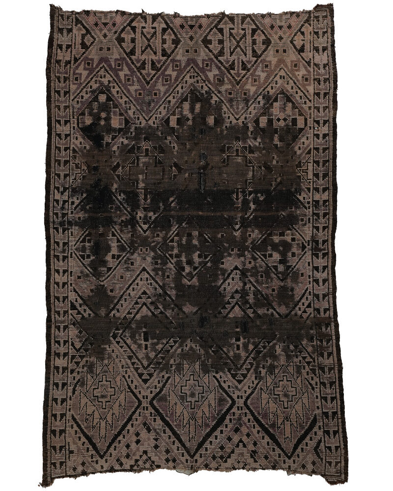BM-2018 Vintage Mid Atlas Style Wool Tribal Moroccan Area Rug 5'-9"x 9'-0"