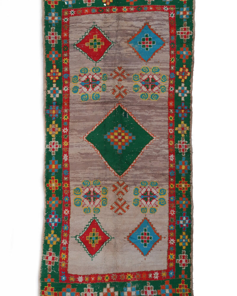 BM-2032 Vintage Mid Atlas Style Wool Tribal Moroccan Area Rug 6'-8"x 12'-10"