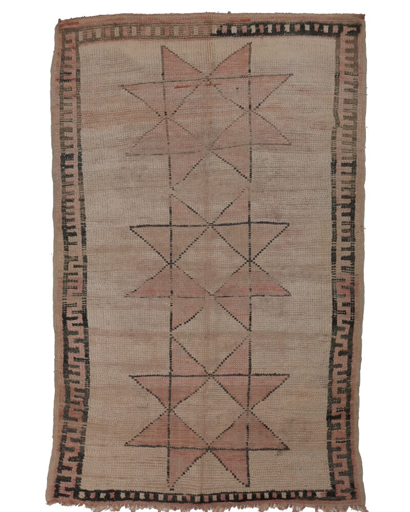 BM-2113 Vintage Mid Atlas Style Wool Tribal Moroccan Area Rug 5'-0"x 7'-10"