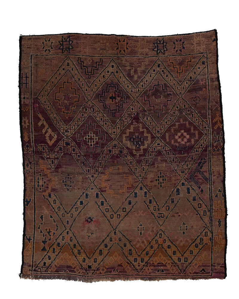 BM-2338 Vintage Atlas Style Wool Moroccan Area Rug 5'-6"x 6'-9"
