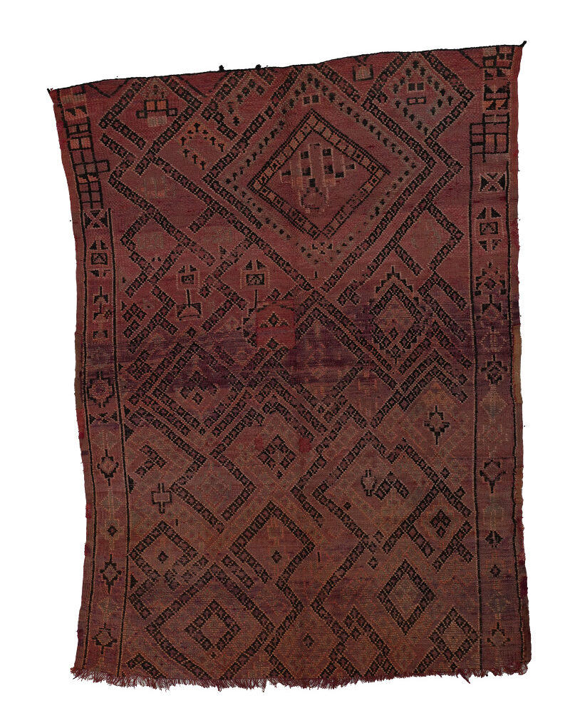 BM-2373 Vintage Atlas Style Wool Moroccan Area Rug 5'-5"x 7'-5"