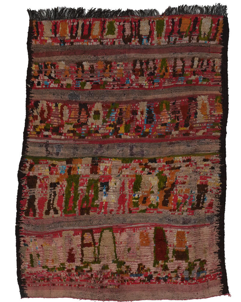 BJ-2046 Vintage carpet Atlas Wool Tribal Moroccan Area Rug 4'-6"x 6'-4"