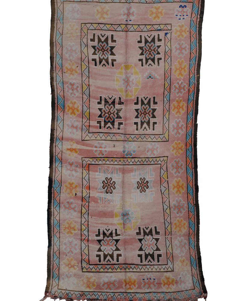 BJ-2058 Vintage Mid Atlas Style Wool Tribal Moroccan Area Rug 5'-7"x 11'-4"