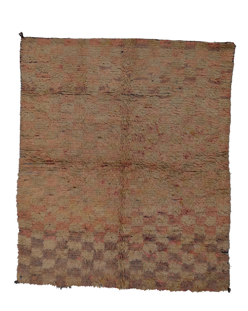 BJ-2075 Checker Designed Vintage Berber Wool Moroccan Rug 5'-2"x6'-0"