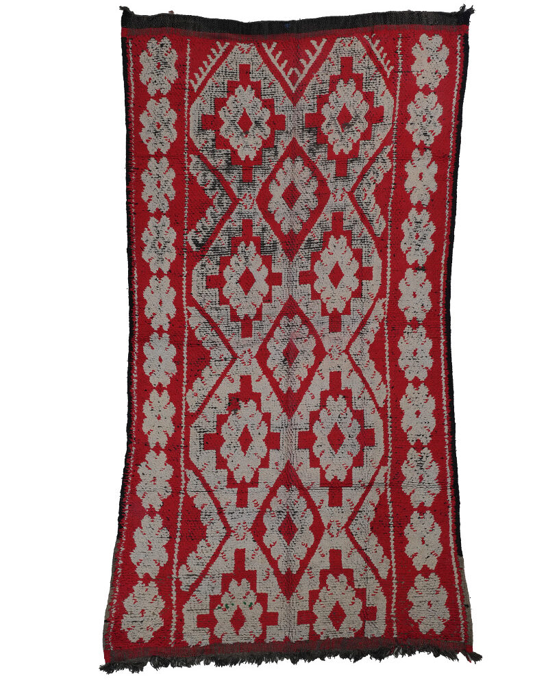 BM-2167 Vintage Mid Atlas Style Wool Tribal Moroccan Area Rug 5'-6"x 10'-0"