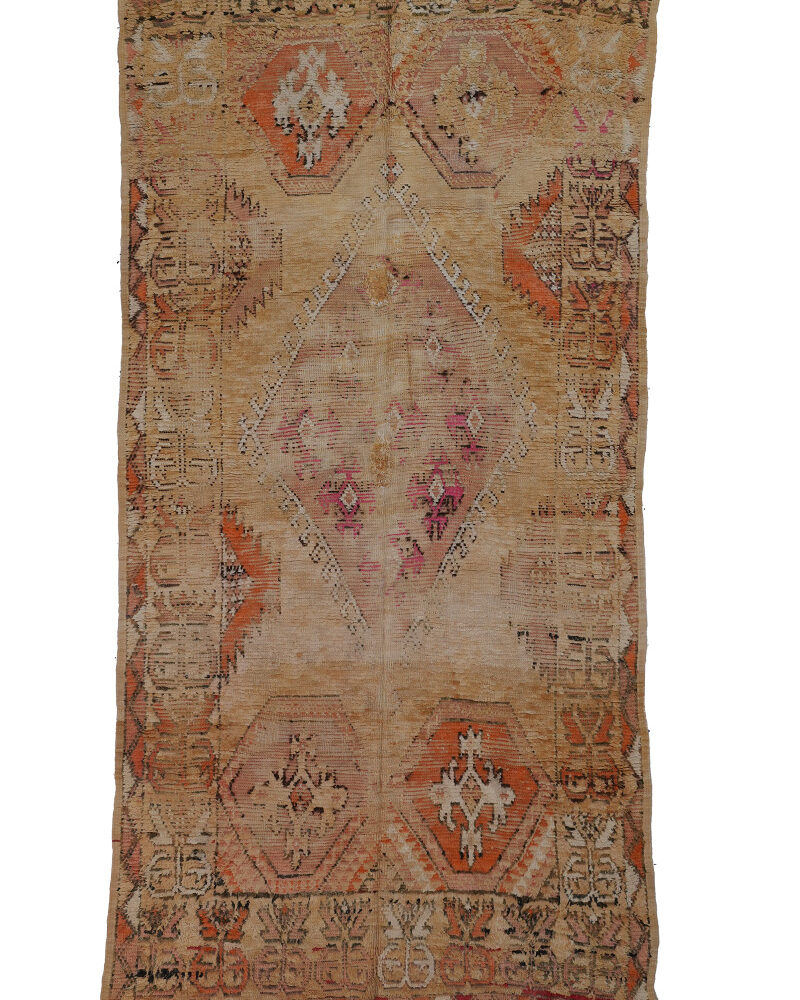 BJ-2208 Vintage Mid Atlas Style Wool Tribal Moroccan Area Rug 5'-1"x 10'-0"