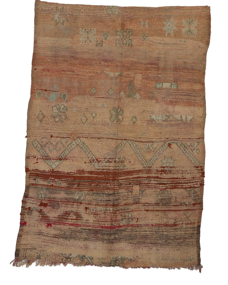 BJ-2210 Vintage Mid Atlas Style Wool Tribal Moroccan Area Rug 5'-8"x 8'-3"