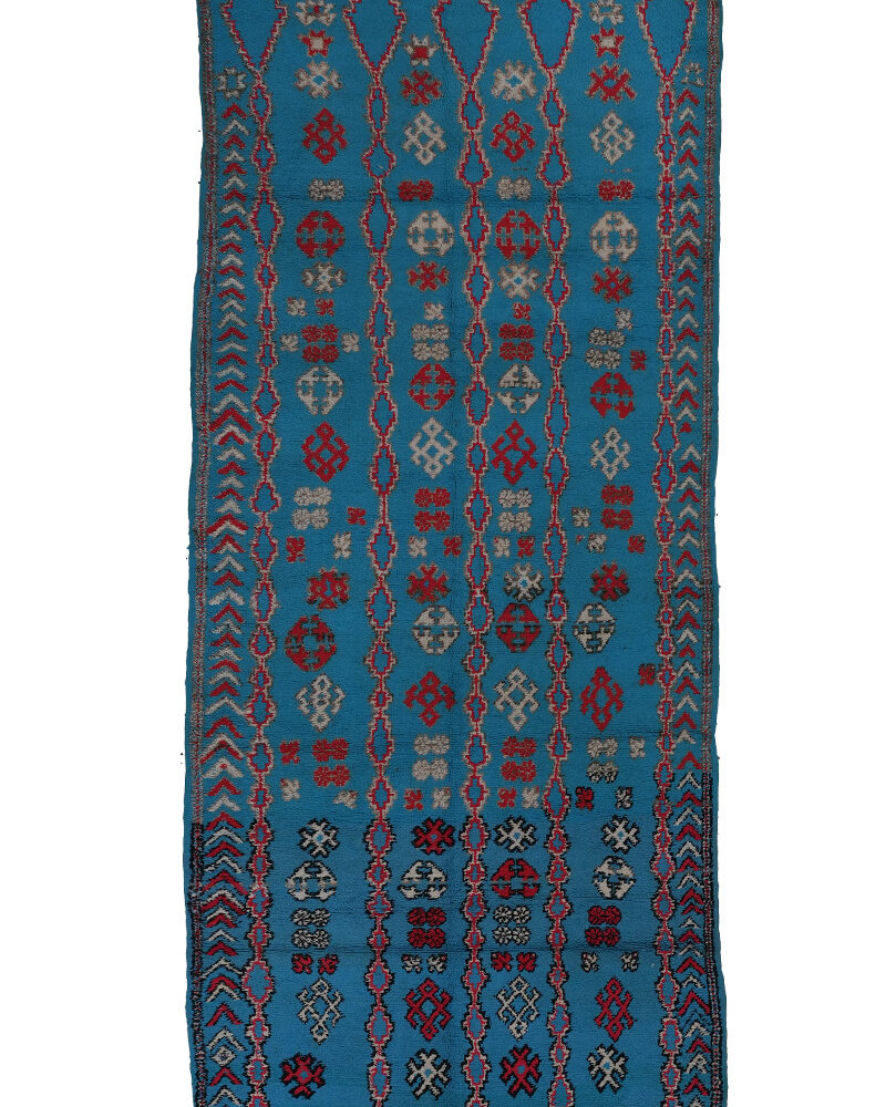BJ-2218 Vintage Mid Atlas Style Wool Tribal Moroccan Area Rug 3'-9"x 9'-0"