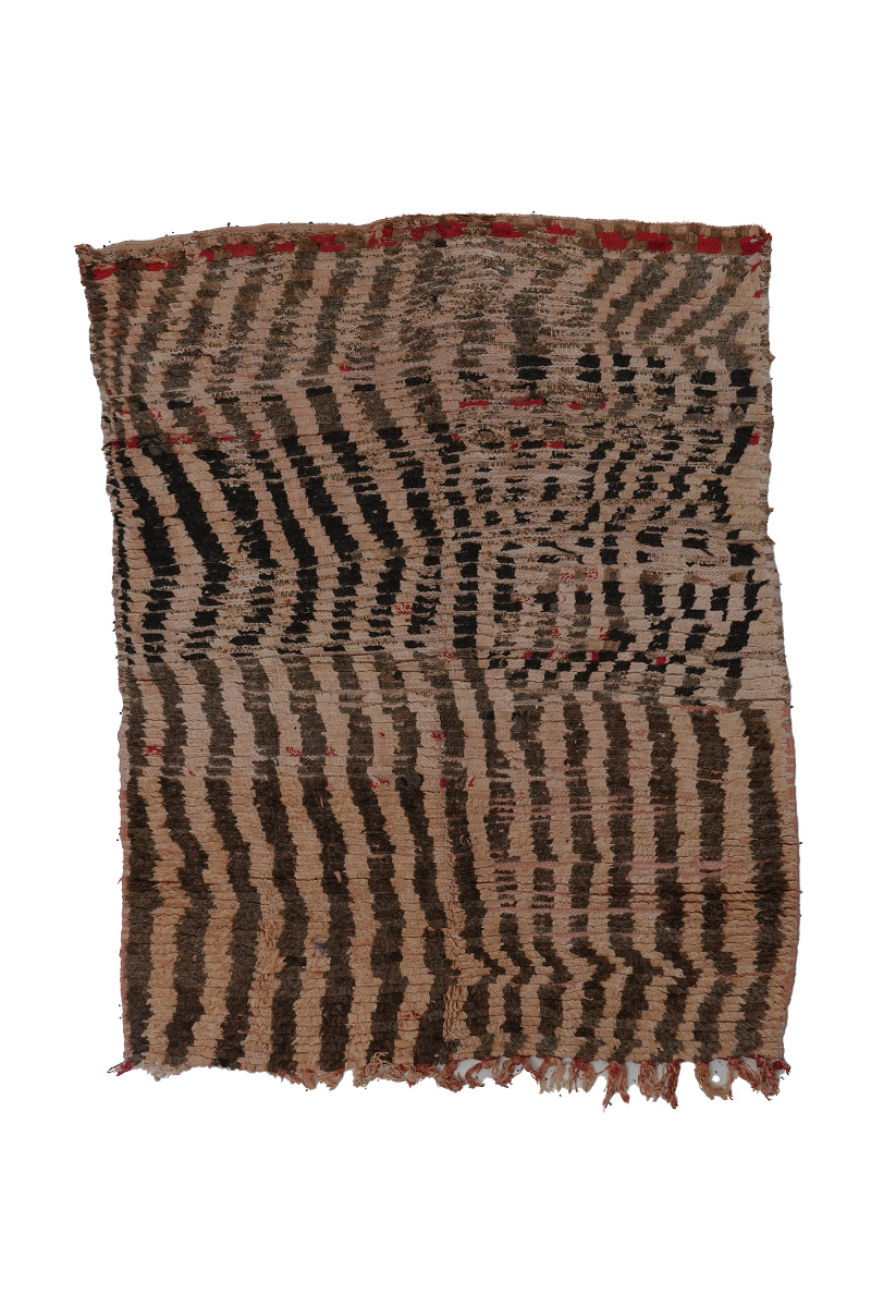 BJ-2335 Vintage Mid Atlas Style Wool Tribal Moroccan Area Rug 4'-5"x 5'-8"