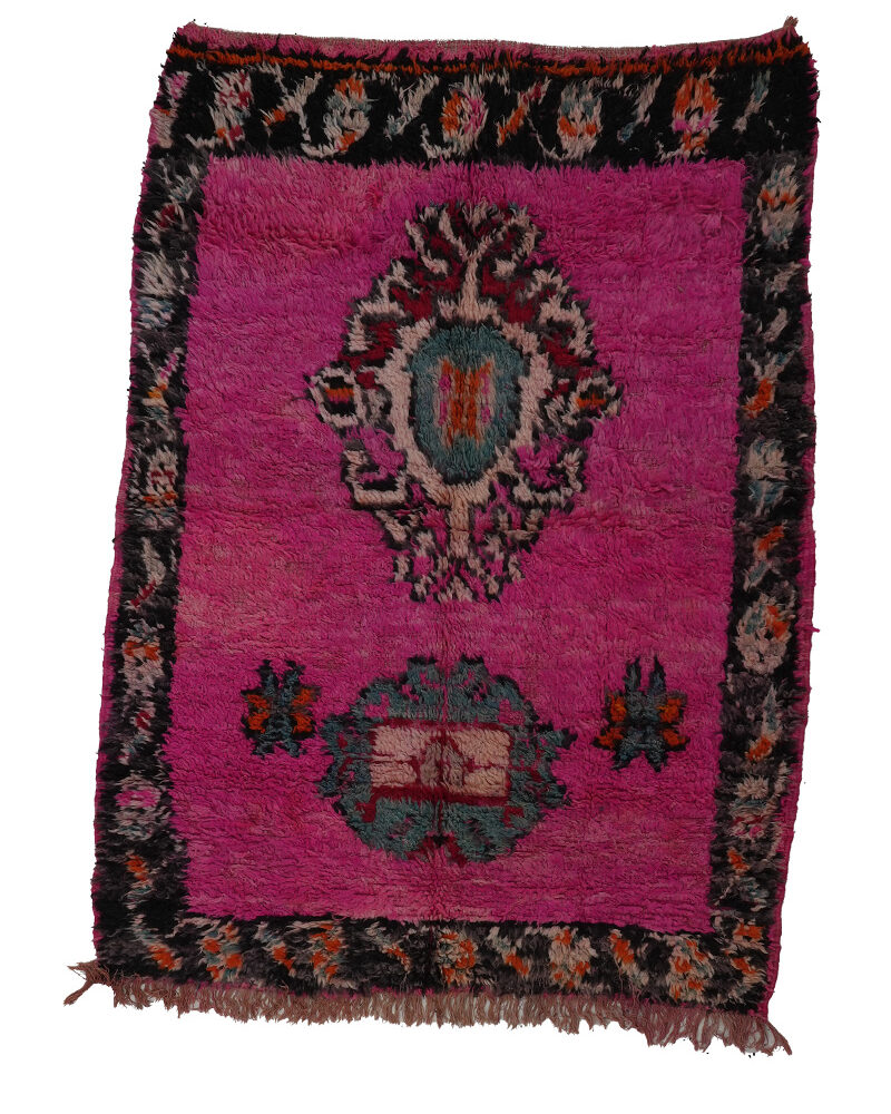 BJ-1344 Vintage Mid Atlas Style Wool Tribal Moroccan Area Rug 4'-8"x 6'-5"
