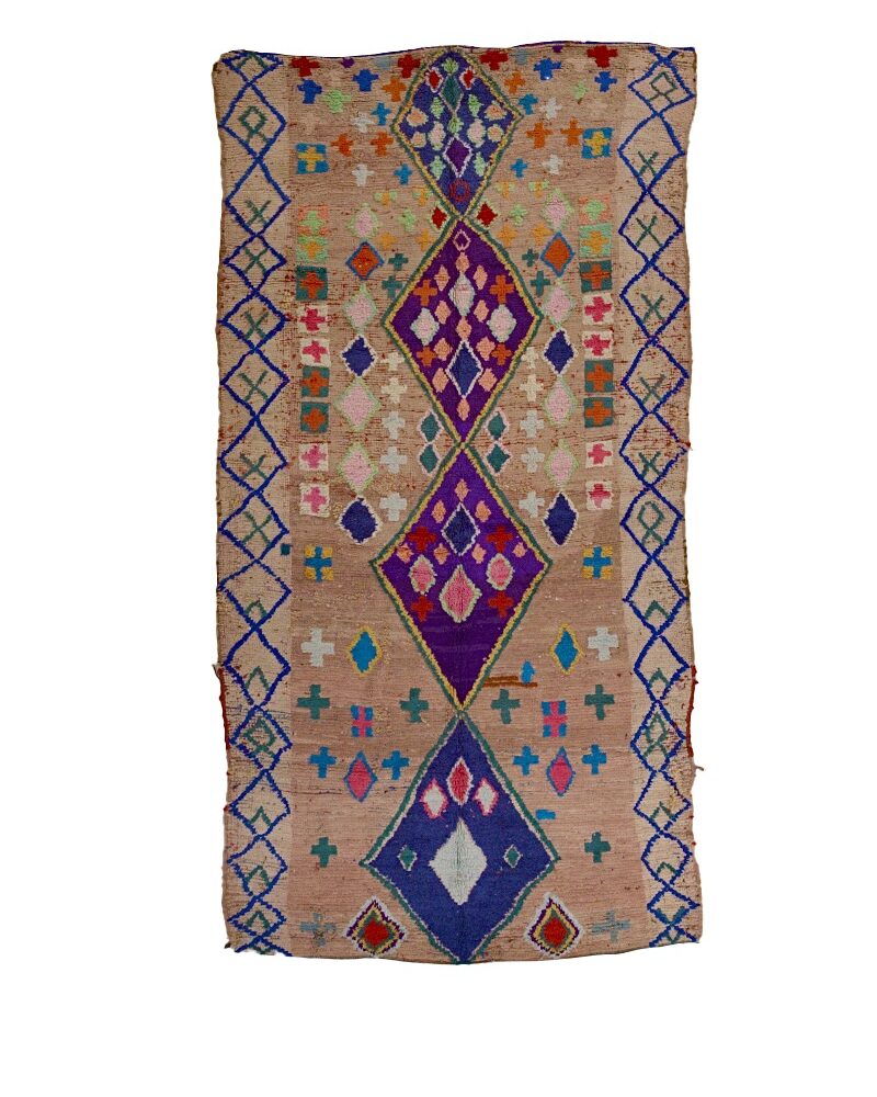 BJ-3003 Vintage Atlas Colorful Wool Tribal Moroccan Area Rug 6'-2"x 12'-0"