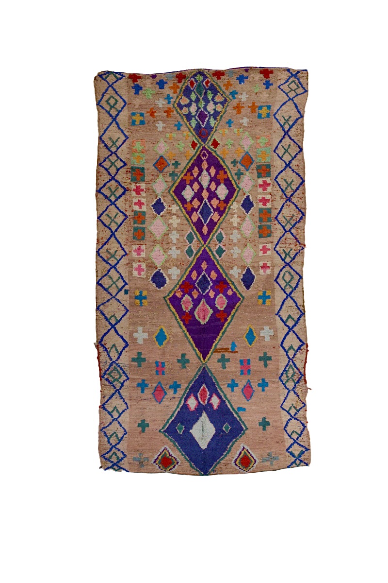 BJ-3003 Vintage Atlas Colorful Wool Tribal Moroccan Area Rug 6'-2"x 12'-0"