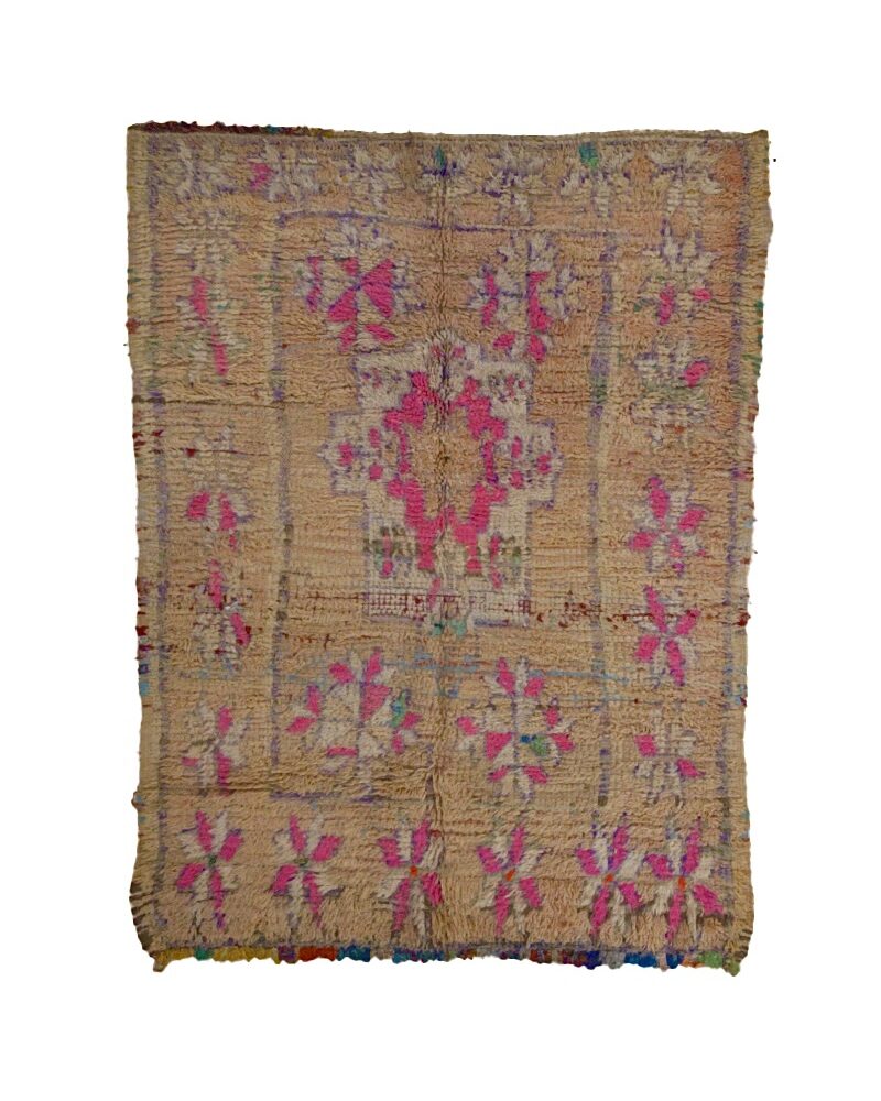 BJ-3016 Vintage Middle Atlas Wool Tribal Moroccan Area Rug 5'-0"x 6'-5"