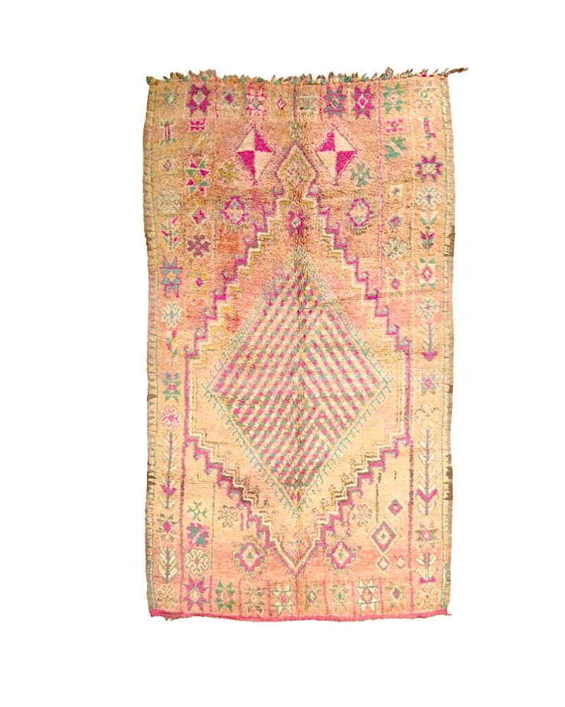 BJ-3021 Vintage Middle Atlas Wool Tribal Moroccan Area Rug 6'-9"x 11'-8"