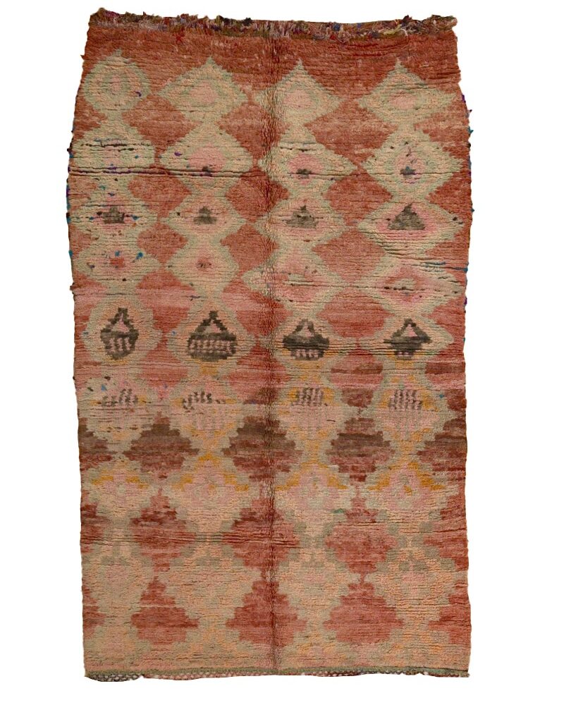 BJ-3030 Unique Designed Vintage Boujad Moroccan Area Rug 5'-3"x8'-9"