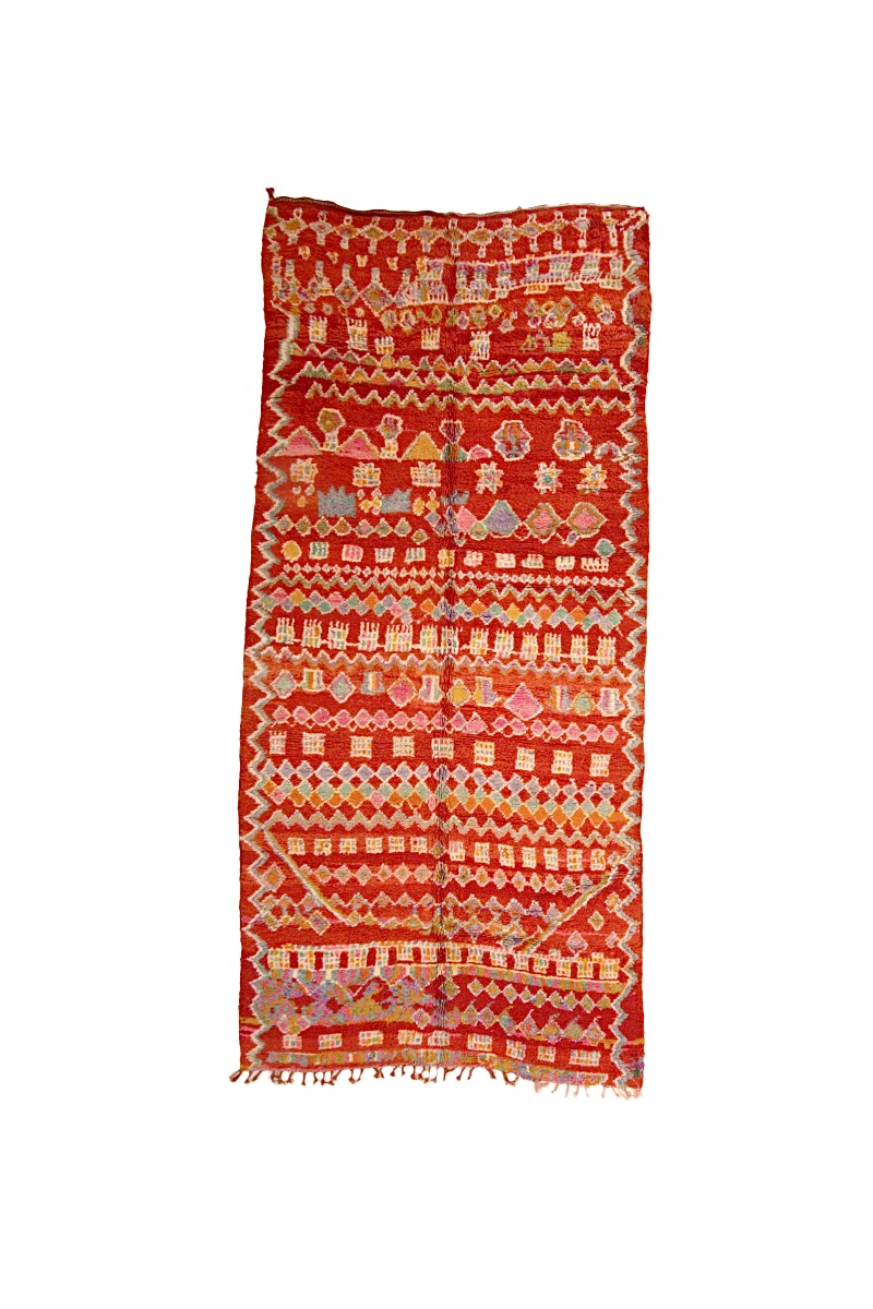 BJ-3042 Tribal Vintage Hallway Runner Colorful Moroccan Rug 6'-0"x 13'-2"