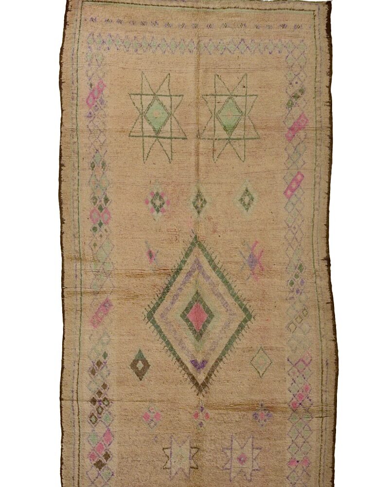 BJ-3159 Vintage Middle Atlas Wool Tribal Moroccan Area Rug 6'-0"x 11'-0"