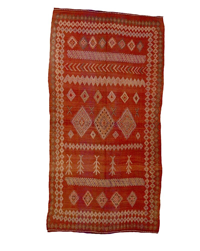 BL-3009 Vintage Tribal Style Wool Berber Moroccan Rug 5'-4"x 10'-4"