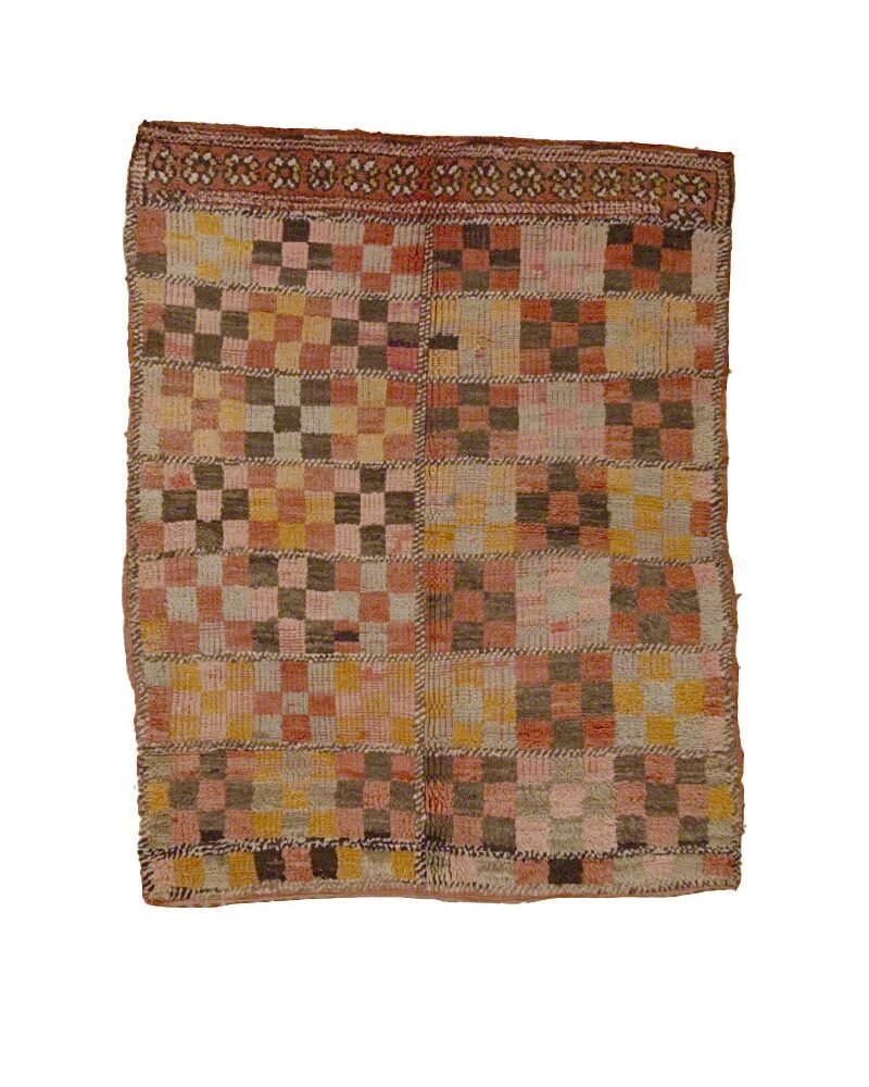 BM-3007 Vintage Tribal Style Wool Berber Moroccan Area Rug 4'-5"x 5'-7"