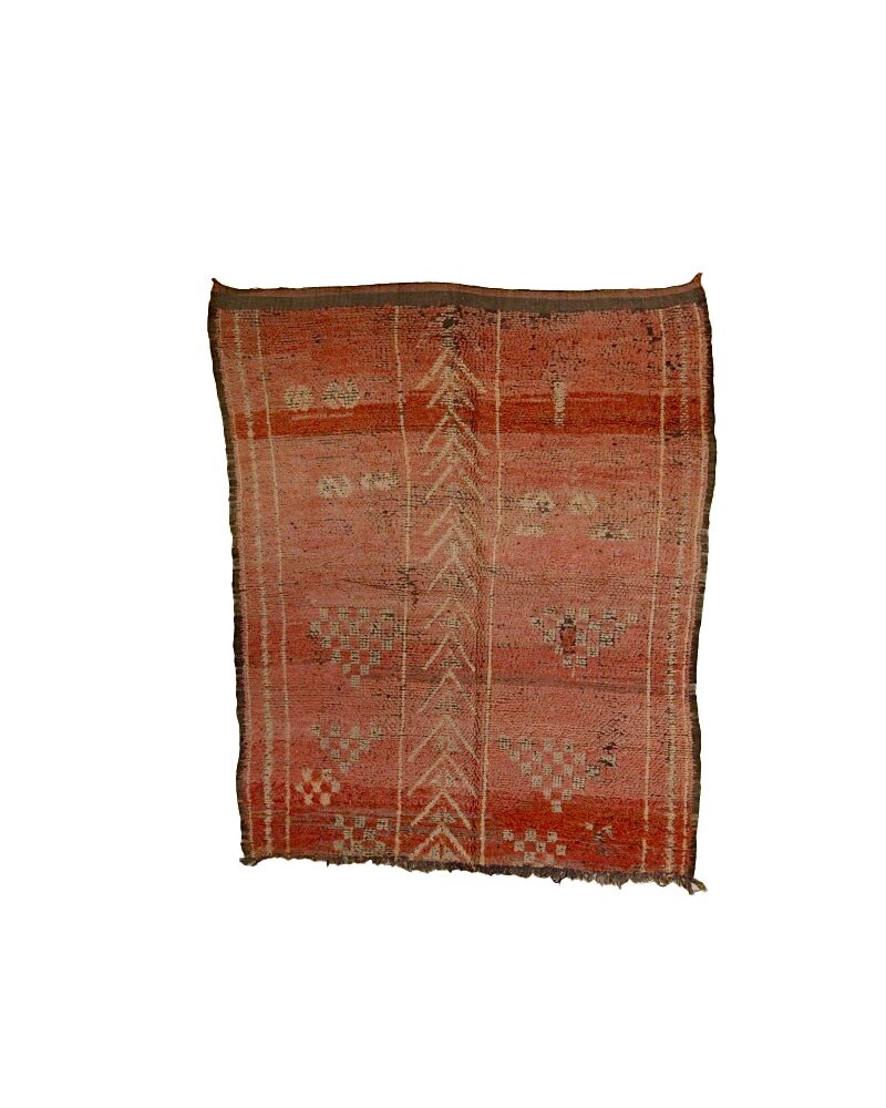 BM-30109 Vintage Tribal Style Wool Berber Moroccan Area Rug 6'-3"x 7'-2"