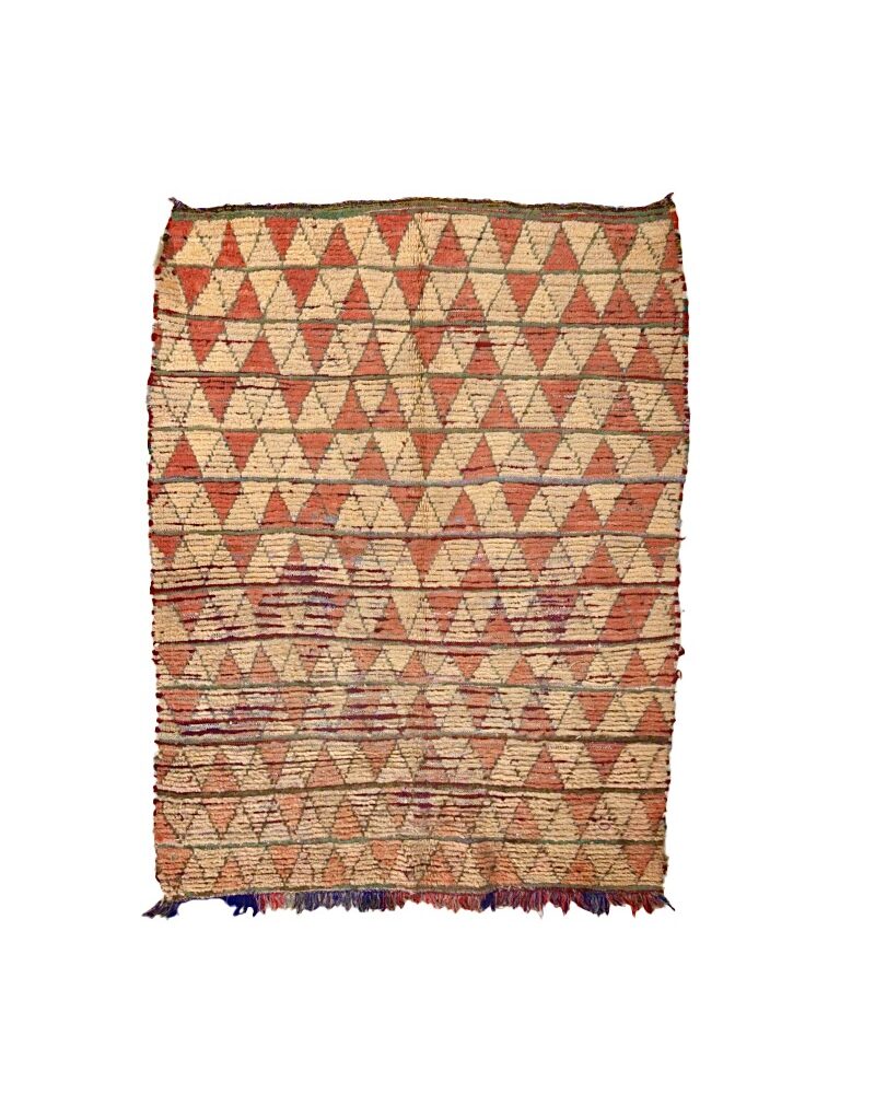 BM-30310 Vintage Tribal Style Wool Berber Moroccan Area Rug 4'-7"x 6'-0"