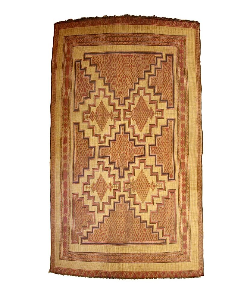 TG-3006 Moroccan Sahara Desert Antique Tuareg Straw leather Mat 9'-3"x 15'-10"