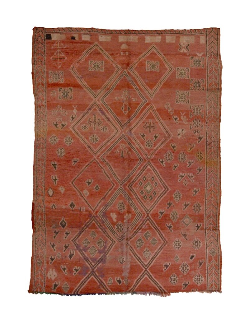 ZM-3002 Vintage Tribal Style wool Atlas Moroccan Area Rug 6'-1"x 8'-6"